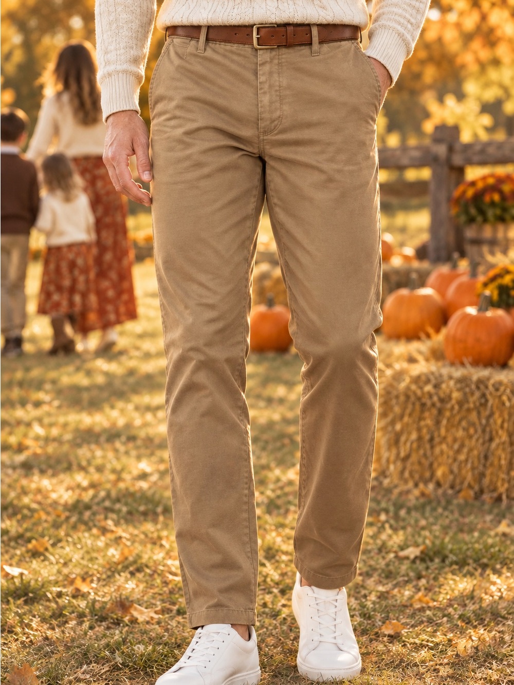 Banana Republic Khaki Straight-Leg Chinos - Light Tan